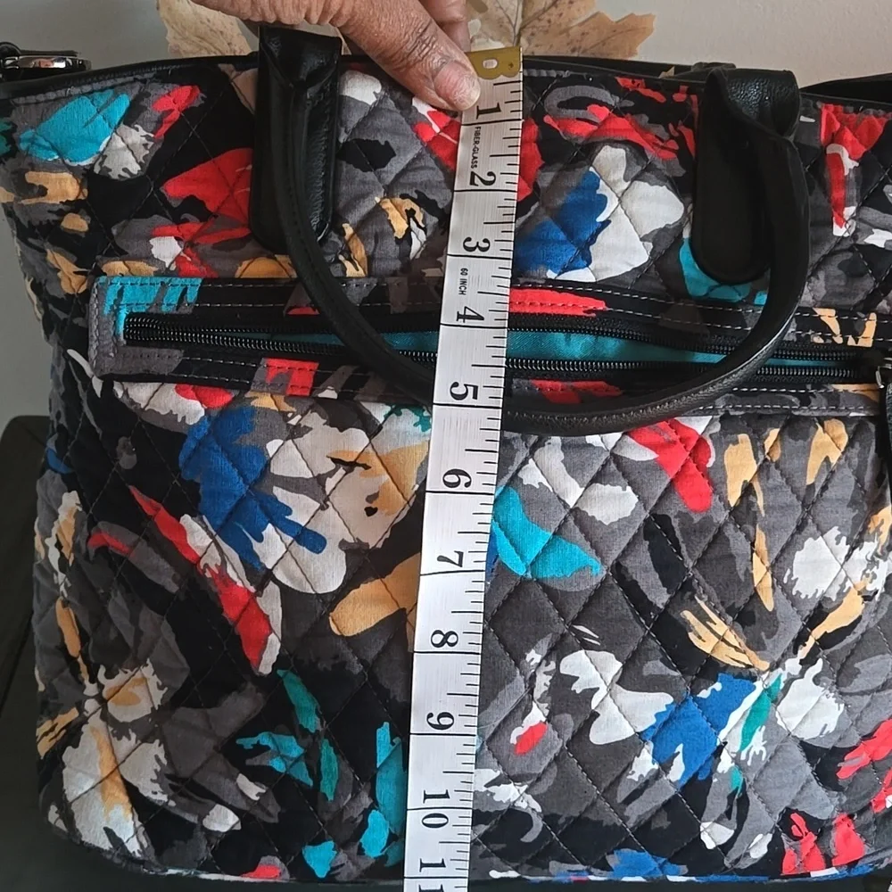 Vera Bradley Black and Multicolor Quilted Tote